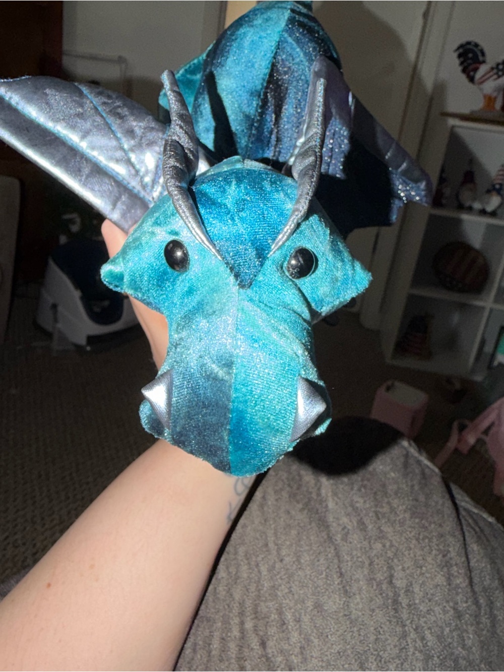 Blue Douglas Plush Dragon Toy - Soft Teal Fantasy Stuffed Animal